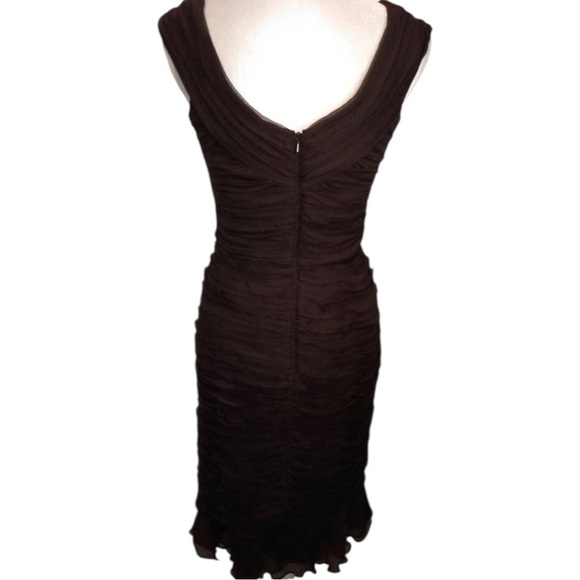 Tadashi Collection Elegant 100% Silk Tiered Cocktail Old Money Party Dress 10P - Picture 5 of 12